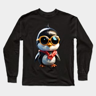 Penguin with Sunglasses Long Sleeve T-Shirt